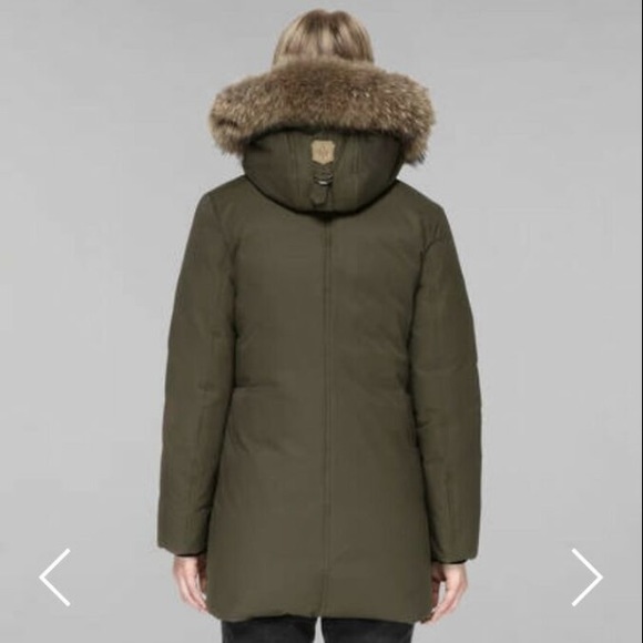 MACKAGE Small/S down parka puffer fur collar, army green jacket -30C rated! - Picture 2 of 8